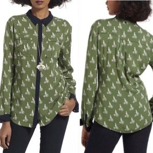 Green Maeve Anthropologie Button Down Shirt